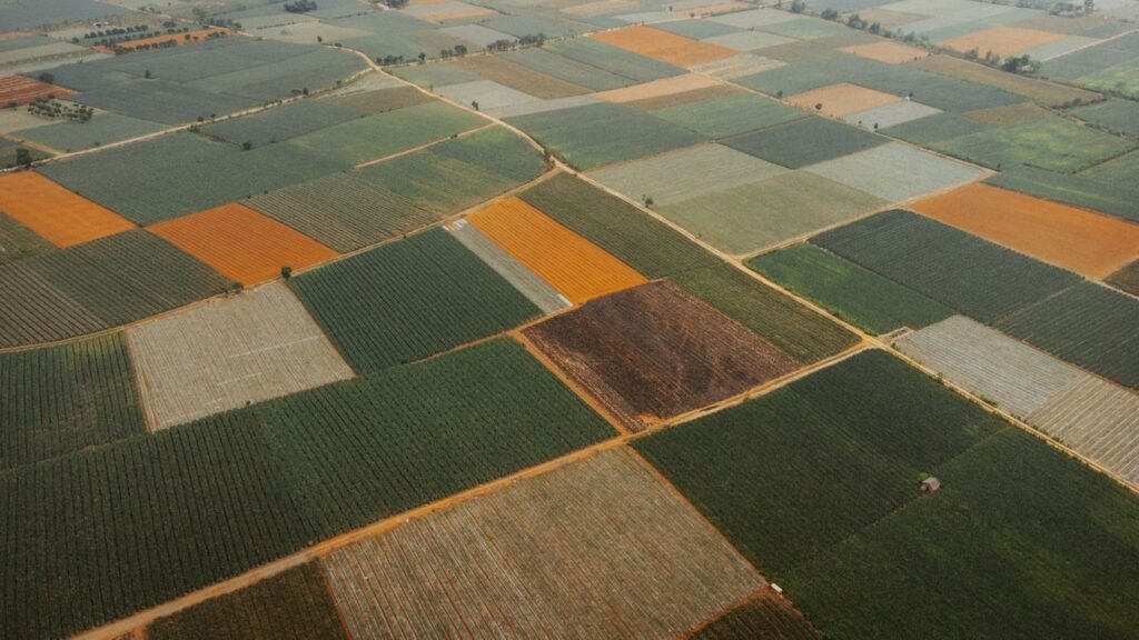 Vista aérea de fazenda