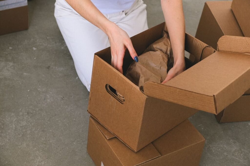 Caixas de mudança no apartamento