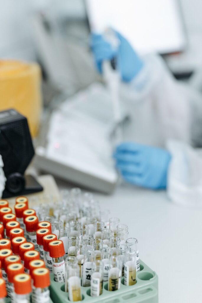 Exame de DNA em laboratório