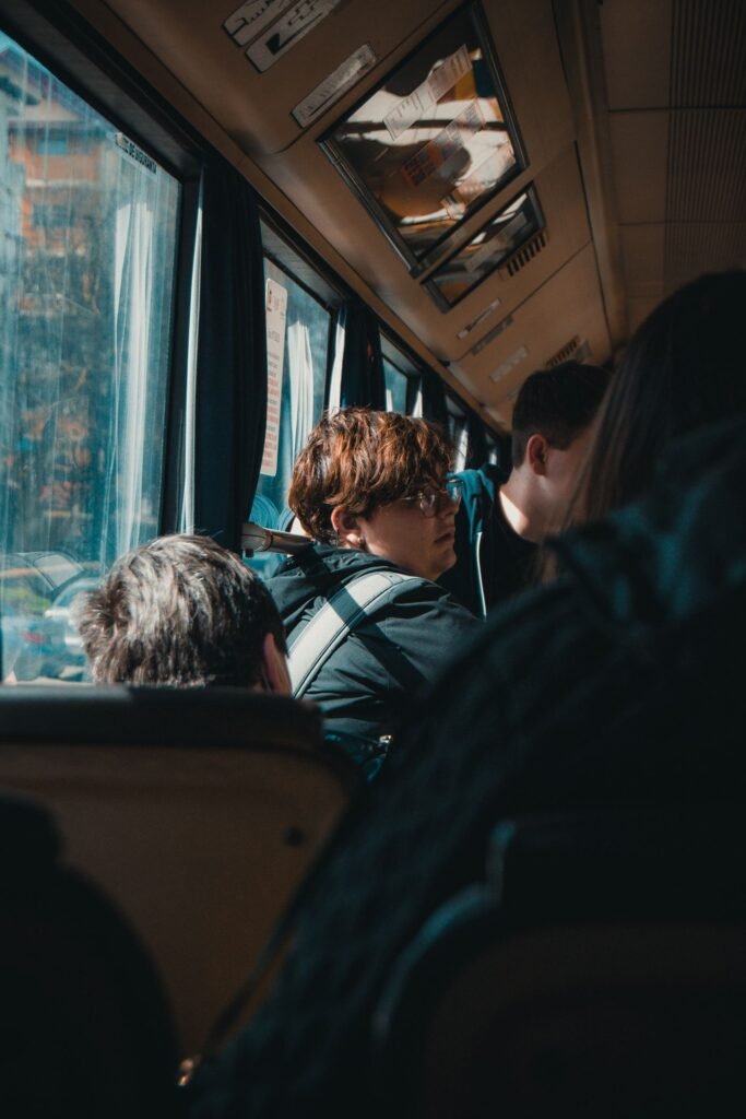 Passageiros no transporte coletivo